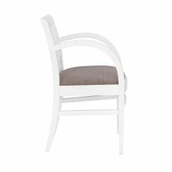 Cheapest 👍 Riverbay Furniture Transitional Wood Woven Arm Chair In White 🧨 -Cheap Office Chairs Store 2449988 2 L