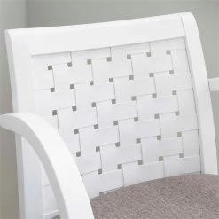 Cheapest 👍 Riverbay Furniture Transitional Wood Woven Arm Chair In White 🧨 -Cheap Office Chairs Store 2449988 7 L