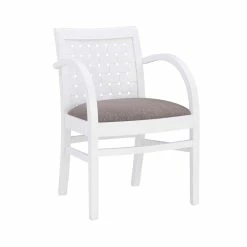 Cheapest 👍 Riverbay Furniture Transitional Wood Woven Arm Chair In White 🧨