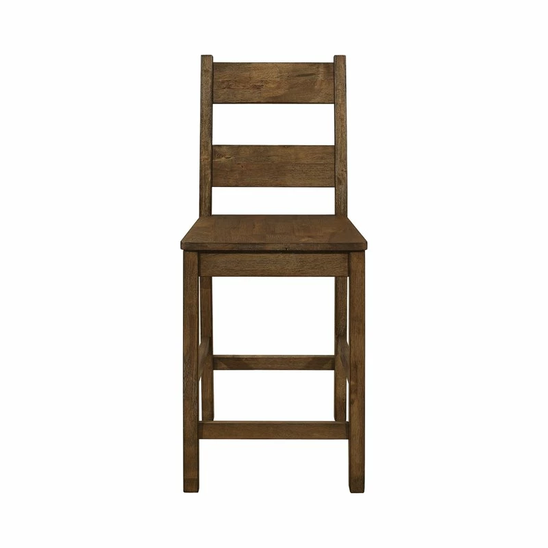 Flash Sale 🤩 Benzara Rustic Ladder Back Counter Height Chair With Wooden Seat With Set Of 2 In Brown 🥰 4 Flash Sale 🤩 Benzara Rustic Ladder Back Counter Height Chair With Wooden Seat With Set Of 2 In Brown 🥰 - Image 2