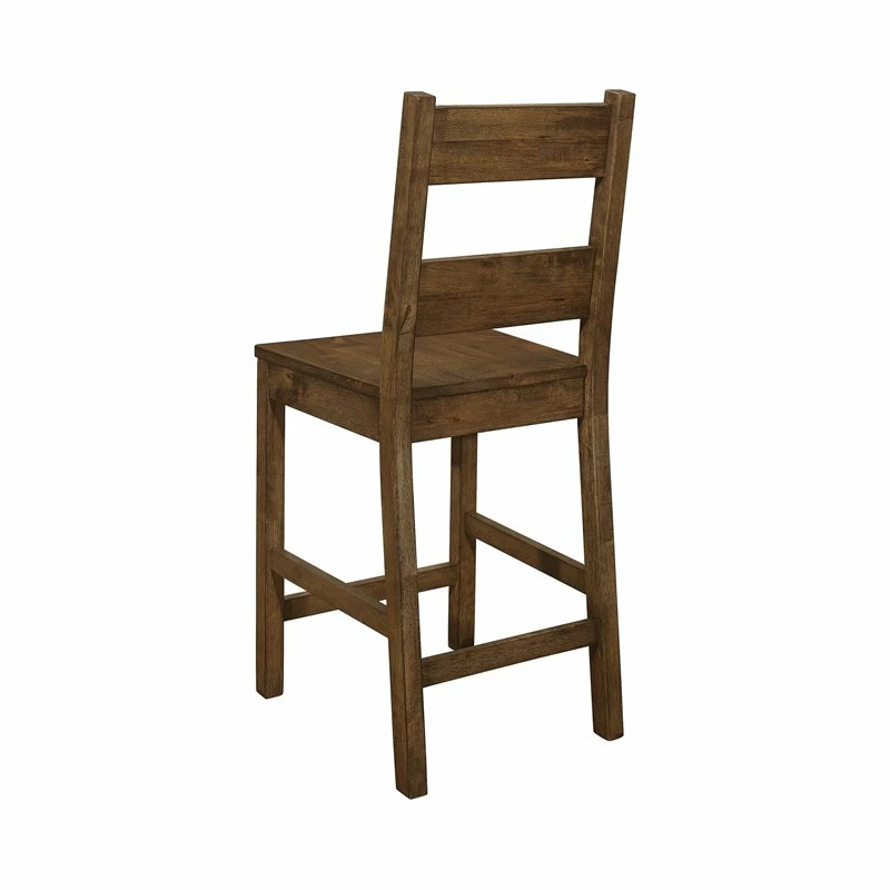 Flash Sale 🤩 Benzara Rustic Ladder Back Counter Height Chair With Wooden Seat With Set Of 2 In Brown 🥰 5 Flash Sale 🤩 Benzara Rustic Ladder Back Counter Height Chair With Wooden Seat With Set Of 2 In Brown 🥰 - Image 3