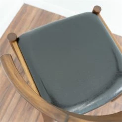 Hot Sale ⌛ Pemberly Row Mid-Century Faux Leather Dining Chair In Black (Set Of 2) 🔥 -Cheap Office Chairs Store 2468985 5 L