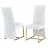 New ๐ Best Master Furniture Padraig White Faux Leather Side Chairs In Gold (Set Of 2) โจ 2 New ๐ Best Master Furniture Padraig White Faux Leather Side Chairs In Gold (Set Of 2) โจ -Cheap Office Chairs Store 2482252 3 L