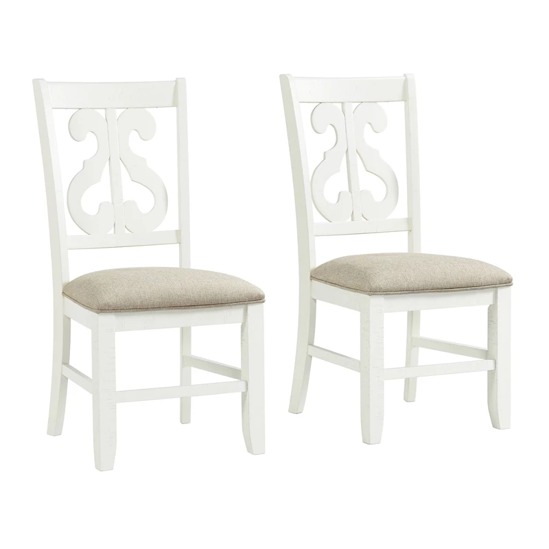 Cheapest 🔥 Picket House Furnishings Stanford Wooden Swirl Back Side Chair Set In White 😍 3 Cheapest 🔥 Picket House Furnishings Stanford Wooden Swirl Back Side Chair Set In White 😍