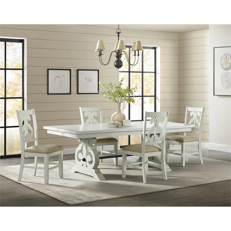 Cheapest 🔥 Picket House Furnishings Stanford Wooden Swirl Back Side Chair Set In White 😍 4 Cheapest 🔥 Picket House Furnishings Stanford Wooden Swirl Back Side Chair Set In White 😍 - Image 2