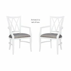 Best Pirce 🥰 Linon Ainsley Wood Commercial Grade Dining Arm Chair In White 👏 -Cheap Office Chairs Store 2484342 8 L