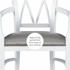 Best Pirce 🥰 Linon Ainsley Wood Commercial Grade Dining Arm Chair In White 👏 -Cheap Office Chairs Store 2484342 9 L