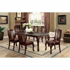 New 🎉 Bowery Hill Traditional Wood Dining Arm Chair In Brown Cherry (Set Of 2) 🧨 -Cheap Office Chairs Store 2484663 1 L