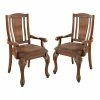New 🎉 Bowery Hill Traditional Wood Dining Arm Chair In Brown Cherry (Set Of 2) 🧨
