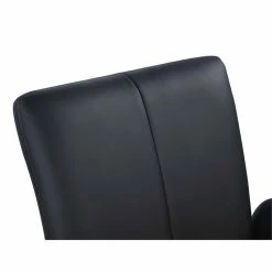 Cheapest 💯 Milan Ivan Black Faux Leather Arm Chair With Stainless Steel Frame And Casters 😍 -Cheap Office Chairs Store 2487712 5 L