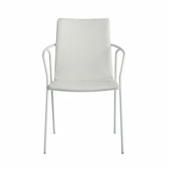 Best Pirce 🛒 Milan Ariana White Faux Leather Arm Chair With Matte White Frame (Set Of 2) ⌛ -Cheap Office Chairs Store 2488204 2 L