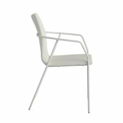 Best Pirce 🛒 Milan Ariana White Faux Leather Arm Chair With Matte White Frame (Set Of 2) ⌛ -Cheap Office Chairs Store 2488204 3 L