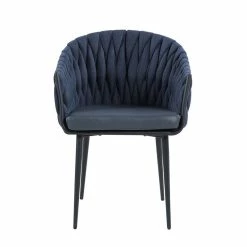 Deals ⌛ Milan Dom Blue Fabric/PU Arm Chair With Matte Black Frame (Set Of 2) 🔥 -Cheap Office Chairs Store 2488205 2 L