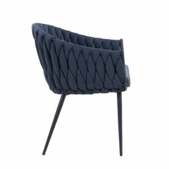 Deals ⌛ Milan Dom Blue Fabric/PU Arm Chair With Matte Black Frame (Set Of 2) 🔥 -Cheap Office Chairs Store 2488205 3 L