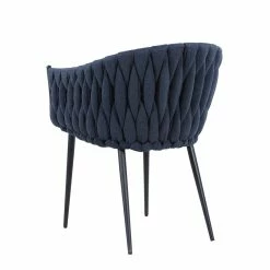 Deals ⌛ Milan Dom Blue Fabric/PU Arm Chair With Matte Black Frame (Set Of 2) 🔥 -Cheap Office Chairs Store 2488205 4 L