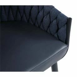 Deals ⌛ Milan Dom Blue Fabric/PU Arm Chair With Matte Black Frame (Set Of 2) 🔥 -Cheap Office Chairs Store 2488205 5 L