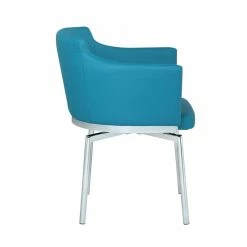 Best deal 🎉 Milan Denise Turquoise Blue Faux Leather Club Arm Chair With Swivel (Set Of 2) 🌟 -Cheap Office Chairs Store 2488206 6 L