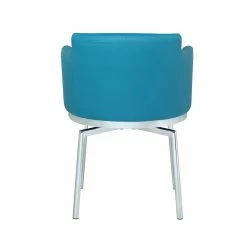 Best deal 🎉 Milan Denise Turquoise Blue Faux Leather Club Arm Chair With Swivel (Set Of 2) 🌟 -Cheap Office Chairs Store 2488206 7 L