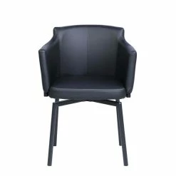 Buy ❤️ Milan Denis Matte Black Faux Leather Club Arm Chair W/ Memory Swivel (Set Of 2) 🤩 -Cheap Office Chairs Store 2488264 2 L