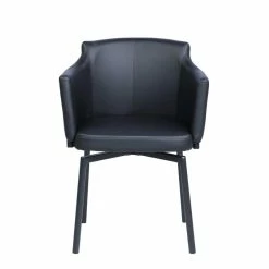 Buy ❤️ Milan Denis Matte Black Faux Leather Club Arm Chair W/ Memory Swivel (Set Of 2) 🤩 -Cheap Office Chairs Store 2488264 3 L