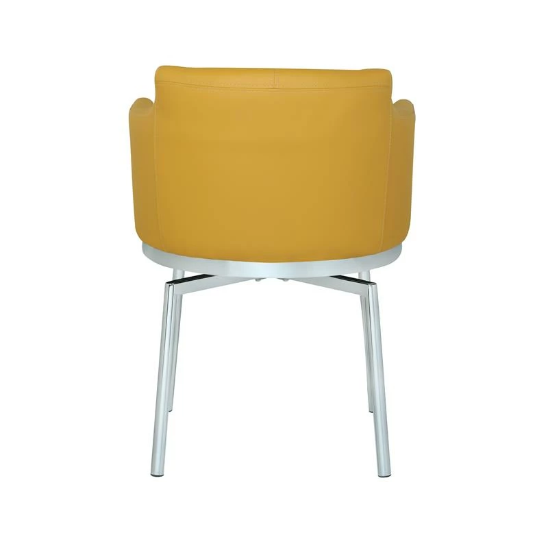 Wholesale 💯 Milan Denise Mustard Yellow Faux Leather Club Arm Chair With Swivel (Set Of 2) 🔔 9 Wholesale 💯 Milan Denise Mustard Yellow Faux Leather Club Arm Chair With Swivel (Set Of 2) 🔔 - Image 7
