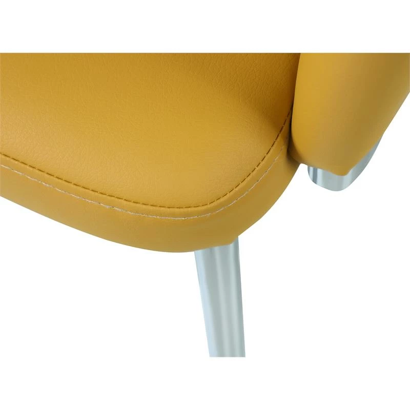 Wholesale 💯 Milan Denise Mustard Yellow Faux Leather Club Arm Chair With Swivel (Set Of 2) 🔔 11 Wholesale 💯 Milan Denise Mustard Yellow Faux Leather Club Arm Chair With Swivel (Set Of 2) 🔔 - Image 9