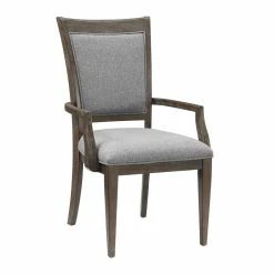 Cheapest ❤️ Lexicon 19" Transitional Fabric Dining Room Arm Chair In Gray/Brown (Set Of 2) 😍 -Cheap Office Chairs Store 2493939 2 L