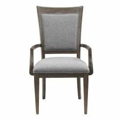 Cheapest ❤️ Lexicon 19" Transitional Fabric Dining Room Arm Chair In Gray/Brown (Set Of 2) 😍 -Cheap Office Chairs Store 2493939 3 L