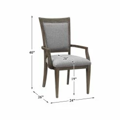 Cheapest ❤️ Lexicon 19" Transitional Fabric Dining Room Arm Chair In Gray/Brown (Set Of 2) 😍 -Cheap Office Chairs Store 2493939 4 L