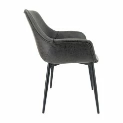 Deals 😀 LeisureMod Markley Leather Dining Armchair With Metal Legs In Charcoal Black 🎉 12 Deals 😀 LeisureMod Markley Leather Dining Armchair With Metal Legs In Charcoal Black 🎉 -Cheap Office Chairs Store 2494744 2 L