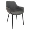 Deals 😀 LeisureMod Markley Leather Dining Armchair With Metal Legs In Charcoal Black 🎉 -Cheap Office Chairs Store 2494744 L