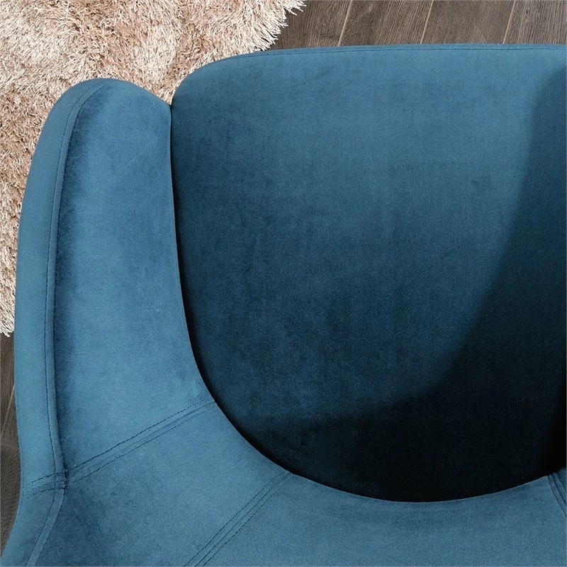 Best Sale 👏 Pemberly Row Modern Velvet Accent Chair In Blue And Satin Gold 🥰 7 Best Sale 👏 Pemberly Row Modern Velvet Accent Chair In Blue And Satin Gold 🥰 - Image 5