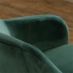 Cheapest ❤️ Pemberly Row Velvet Fabric Upholstered Accent Chair In Emerald Green/Black 😉 -Cheap Office Chairs Store 2499327 4 L