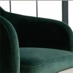 Cheapest ❤️ Pemberly Row Velvet Fabric Upholstered Accent Chair In Emerald Green/Black 😉 -Cheap Office Chairs Store 2499327 6 L