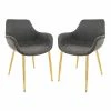 Top 10 🎁 LeisureMod Markley Leather Dining Armchair Gold Legs Set Of 2 In Charcoal Black 🔥 -Cheap Office Chairs Store 2500639 L