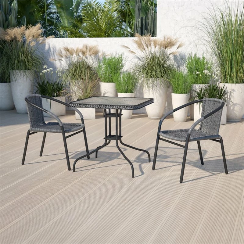 Budget 🔔 Afuera Living Stackable Rattan Curved Back Dining Arm Chair In Gray (Set Of 2) ⌛ 4 Budget 🔔 Afuera Living Stackable Rattan Curved Back Dining Arm Chair In Gray (Set Of 2) ⌛ - Image 2