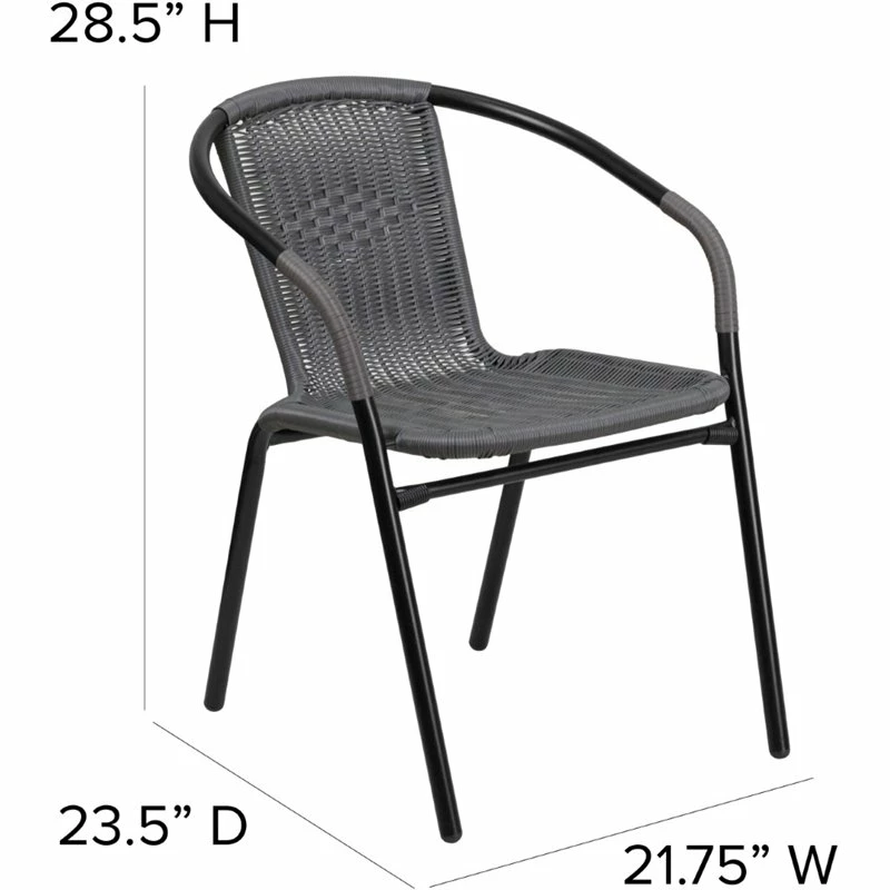 Budget 🔔 Afuera Living Stackable Rattan Curved Back Dining Arm Chair In Gray (Set Of 2) ⌛ 11 Budget 🔔 Afuera Living Stackable Rattan Curved Back Dining Arm Chair In Gray (Set Of 2) ⌛ - Image 9