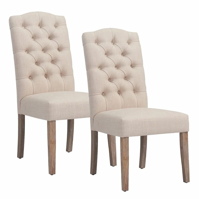 Best deal 🤩 !nspire Lucian 20" Fabric Upholstered/Wood Side Chairs In Beige (Set Of 2) 💯 3 Best deal 🤩 !nspire Lucian 20" Fabric Upholstered/Wood Side Chairs In Beige (Set Of 2) 💯
