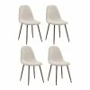Promo 😍 WHI Lyna 19" Fabric Upholstered/Metal Side Chairs In Beige (Set Of 4) 👏 -Cheap Office Chairs Store 2513634 L