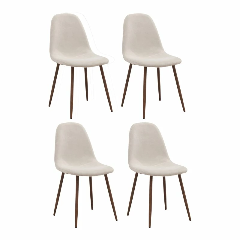 Promo 😍 WHI Lyna 19" Fabric Upholstered/Metal Side Chairs In Beige (Set Of 4) 👏 3 Promo 😍 WHI Lyna 19" Fabric Upholstered/Metal Side Chairs In Beige (Set Of 4) 👏