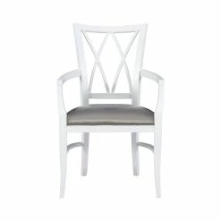 Budget ⌛ Pemberly Row Mid Century Wood Dining Arm Chair In White ⌛ -Cheap Office Chairs Store 2518226 2 L