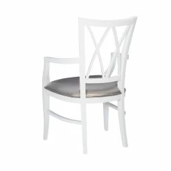 Budget ⌛ Pemberly Row Mid Century Wood Dining Arm Chair In White ⌛ -Cheap Office Chairs Store 2518226 4 L