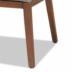 Best Pirce 😀 Baxton Studio Jennifer Gray Woven Rope Mahogany Dining Arm Chair 😍 -Cheap Office Chairs Store 2519764 6 L