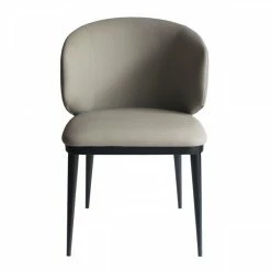 Outlet ❤️ Limari Home Caplan 15" Modern Faux Leather Dining Armchair In Beige/Black ✨ -Cheap Office Chairs Store 2521271 2 L