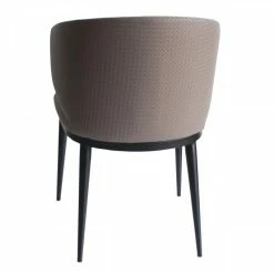 Outlet ❤️ Limari Home Caplan 15" Modern Faux Leather Dining Armchair In Beige/Black ✨ -Cheap Office Chairs Store 2521271 3 L