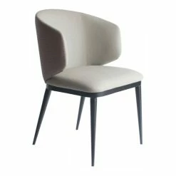Outlet โค๏ธ Limari Home Caplan 15" Modern Faux Leather Dining Armchair In Beige/Black โจ