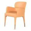 Buy ⌛ Limari Home Ogden 17" Faux Leather Dining Armchair In Peach Orange/Rosegold 🤩