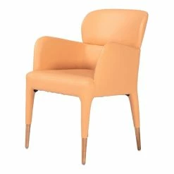 Buy โ Limari Home Ogden 17" Faux Leather Dining Armchair In Peach Orange/Rosegold ๐คฉ