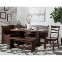 Hot Sale ✔️ Pemberly Row 18" Ladderback Chair With Wood Seat In Medium Brown ✨ -Cheap Office Chairs Store 2525660 1 L