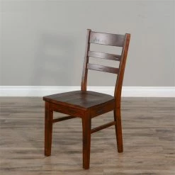 Hot Sale ✔️ Pemberly Row 18" Ladderback Chair With Wood Seat In Medium Brown ✨ -Cheap Office Chairs Store 2525660 3 L